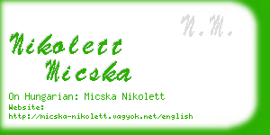 nikolett micska business card